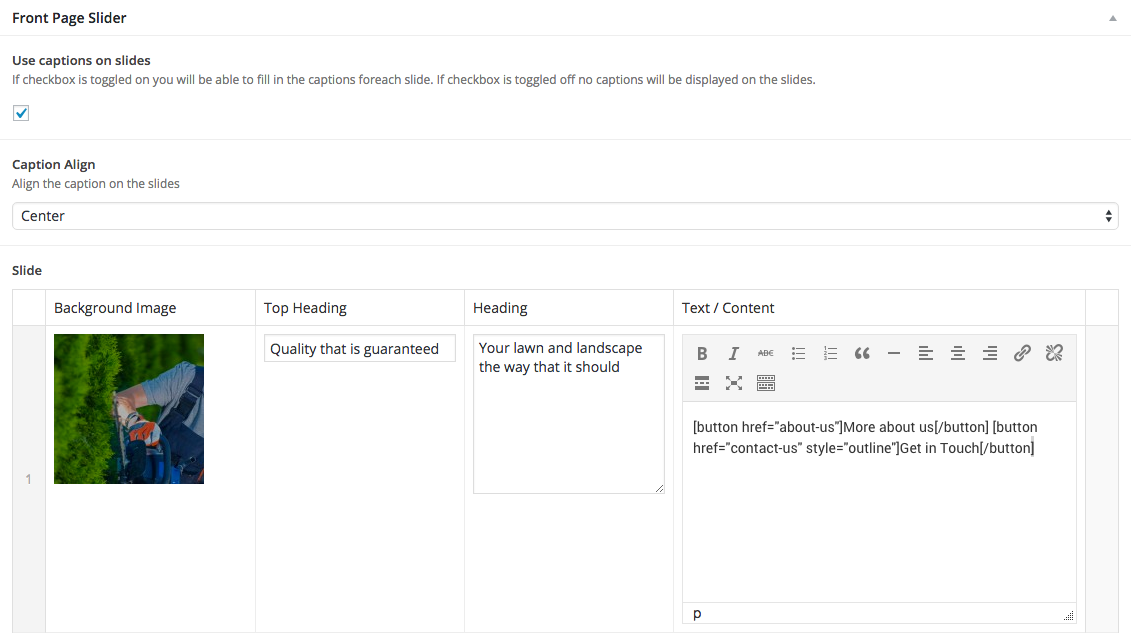 Front Page Slider